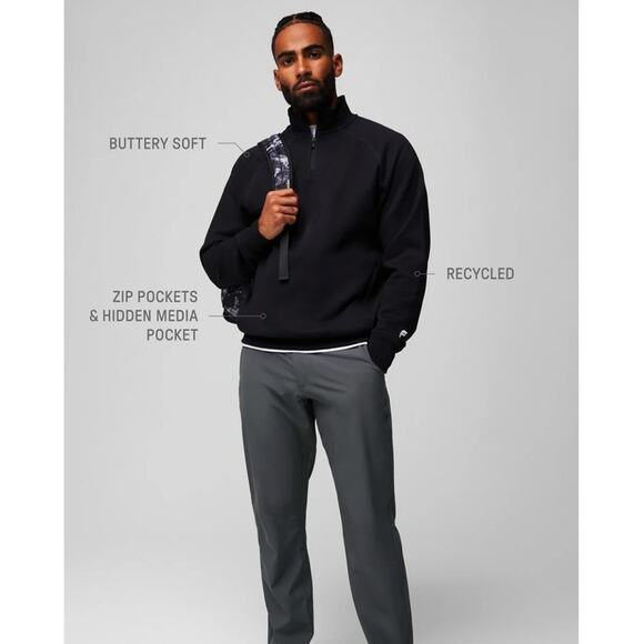 Fabletics The Go-To Quarter Zip black XL NEW unisex - Picture 5 of 7